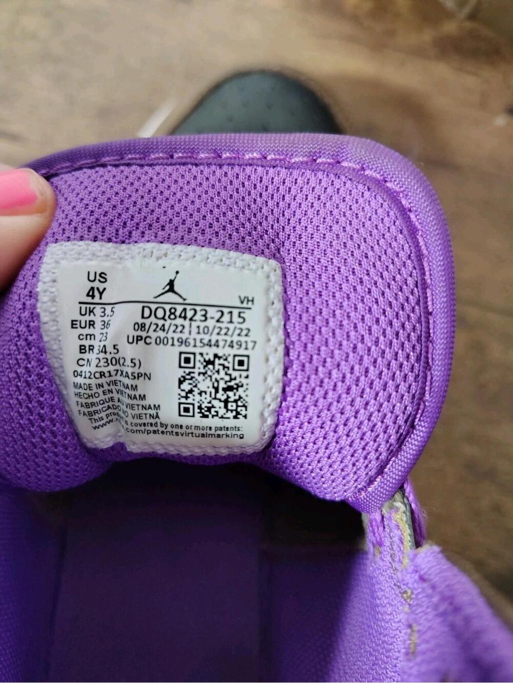 Nike Air Jordan 1 Mid Brown Purple Youth Size 4Y Womens 5.5 - Picture 7 of 7